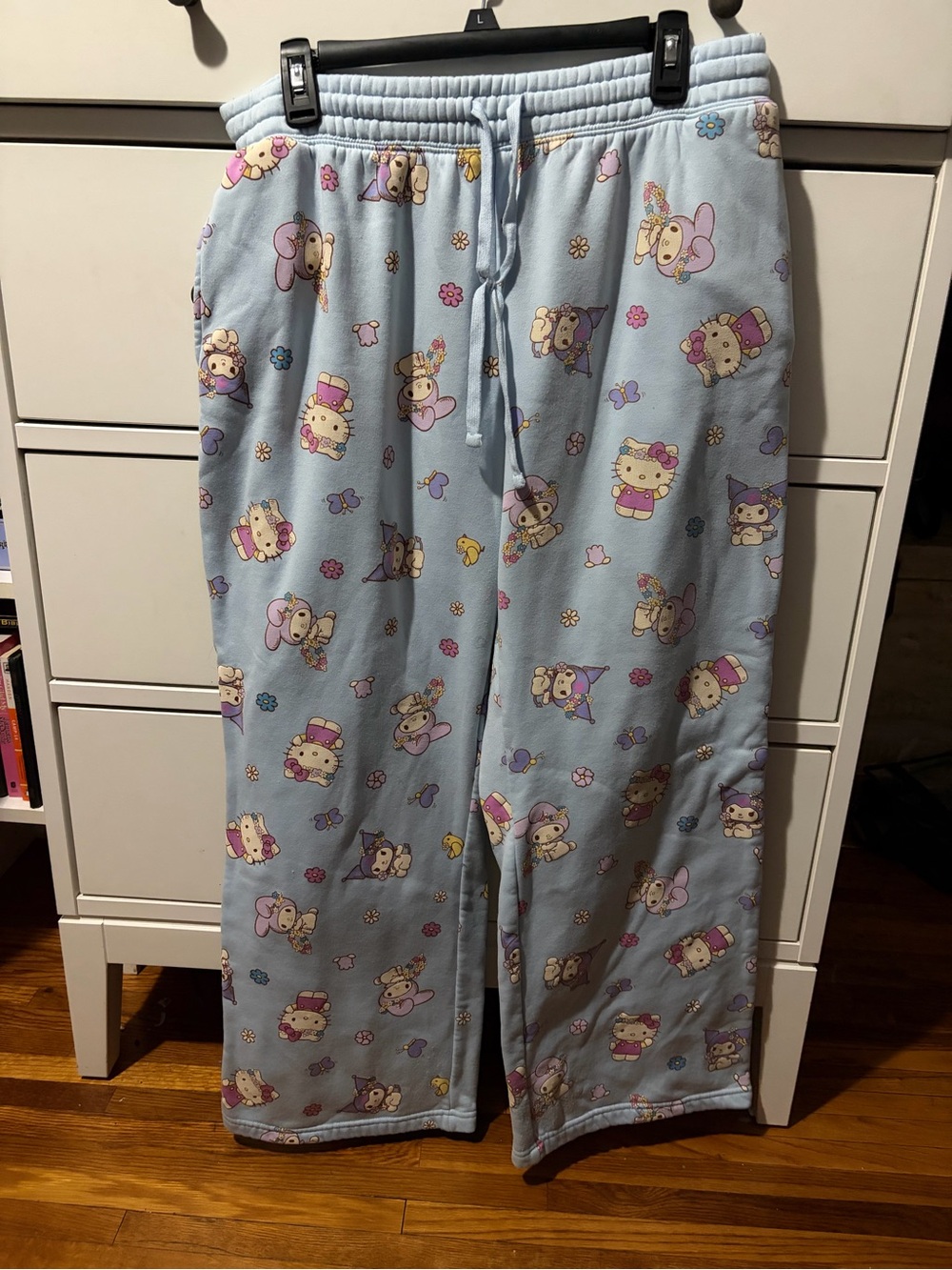 Hello Kitty Light Blue Girls' Plush Pajama Pants